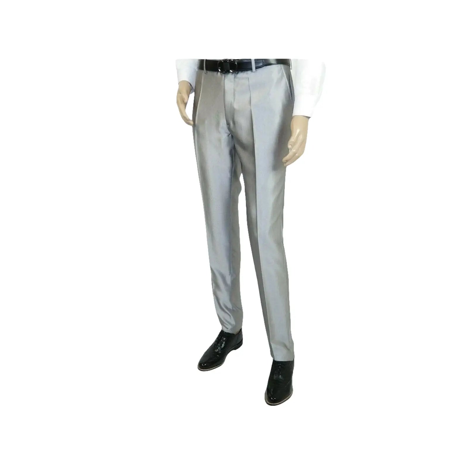 Men Tuxedo Formal Suit ROYAL DIAMOND Slim Fit 3Pc Vested shiny Satin SL82 Silver - J.Valintin Men's Wear Legend - 8150