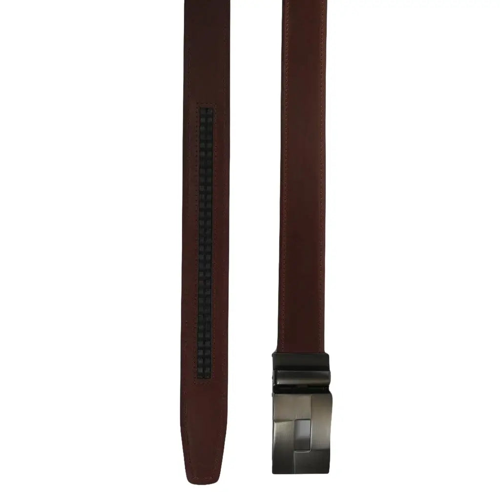 Men VALENTINI Leather Track Belt Adjustable Removable Buckle V522 Amber - J.Valintin Men's Wear Legend - V522 - Amber