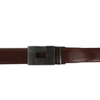 Men VALENTINI Leather Track Belt Adjustable Removable Buckle V522 Amber - J.Valintin Men's Wear Legend - V522 - Amber