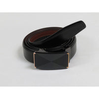 Men VALENTINI Leather Track Belt Adjustable Removable Buckle V526 Black - J.Valintin Men's Wear Legend - V526 - Black