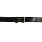 Men VALENTINI Leather Track Belt Adjustable Removable Buckle V536 Black - J.Valintin Men's Wear Legend - V536 - Black