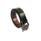 Men VALENTINI Leather Track Belt Medallion Fancy Designer V533 - B Black - J.Valintin Men's Wear Legend - V533 - B - black