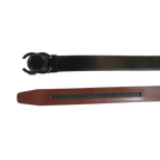 Men VALENTINI Leather Track Belt Medallion Fancy Designer V533 - B Black - J.Valintin Men's Wear Legend - V533 - B - black