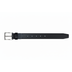 Men VALENTINI Plain Leather Belt Classic Pin Buckle V800 black