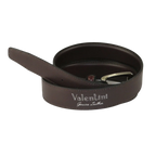 Men VALENTINI Stitched Leather Belt Classic Pin Buckle Business Dress V711 Wine - J.Valintin Men's Wear Legend - 92152