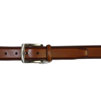 Men VALENTINI Stitched Leather Dress Belt Classic Pin Buckle V711 Cognac - J.Valintin Men's Wear Legend - 92136