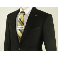 Men Wessi by J.Valintin Turkey Flannel Jacket Peak Lapel One Button 10 - 01 Black - J.Valintin Men's Wear Legend - 72076