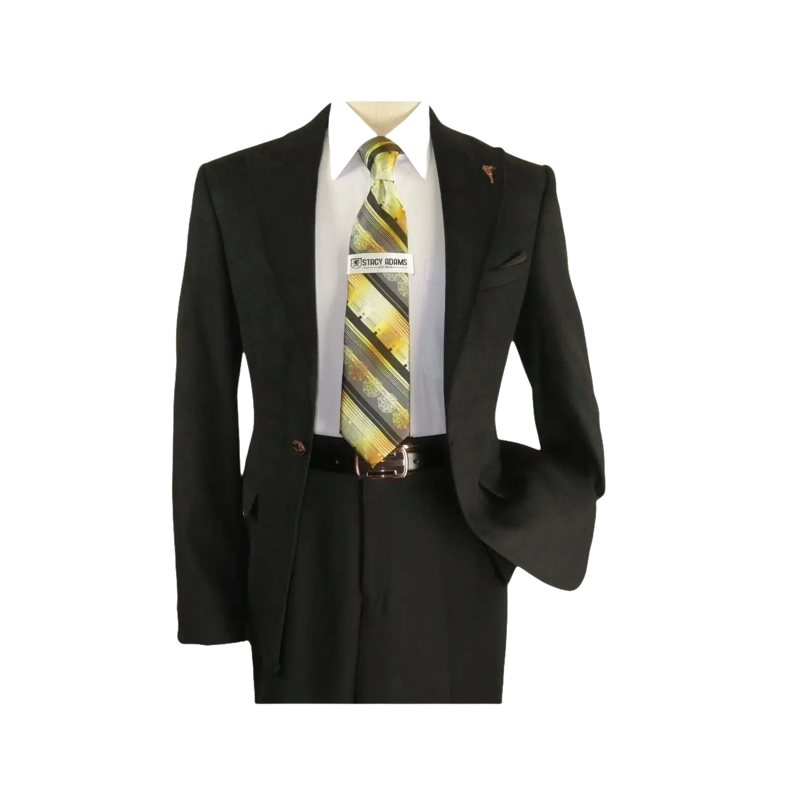 Men Wessi by J.Valintin Turkey Flannel Jacket Peak Lapel One Button 10 - 01 Black - J.Valintin Men's Wear Legend - 72076