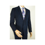 Men ZACCHI Velour Velveteen Hounds tooth Blazer Sport Coat DUANE 74521 Navy Blue - J.Valintin Men's Wear Legend - 98745