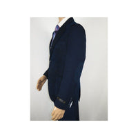 Men ZACCHI Velour Velveteen Hounds tooth Blazer Sport Coat DUANE 74521 Navy Blue - J.Valintin Men's Wear Legend - 98745