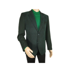 Men ZACCHI Velour Velveteen Hounds tooth Blazer Sport Coat DUANE 74524 Green - J.Valintin Men's Wear Legend - 98757