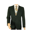 Men ZACCHI Velour Velveteen Hounds tooth Blazer Sport Coat DUANE 74524 Green - J.Valintin Men's Wear Legend - 98757