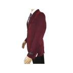 Men ZACCHI Velour Velveteen Hounds tooth Blazer Sport Coat DUANE 74526 Burgundy - J.Valintin Men's Wear Legend - 98751