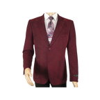 Men ZACCHI Velour Velveteen Hounds tooth Blazer Sport Coat DUANE 74526 Burgundy - J.Valintin Men's Wear Legend - 98751