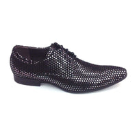 Men Zota Unique Leather Metallic Shoes Point Toe Polka Dot G989 - 1 Gun black - J.Valintin Men's Wear Legend - 69671