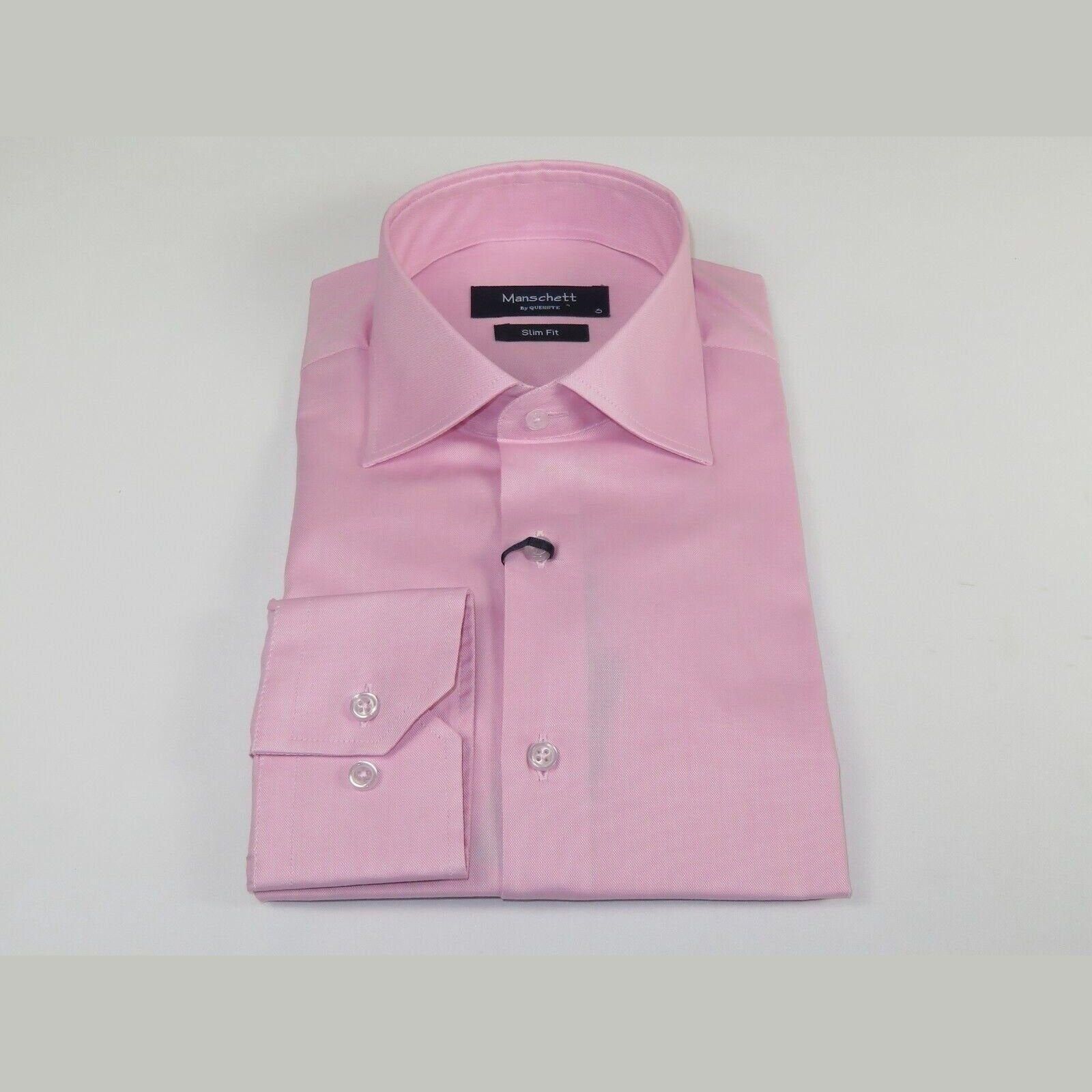 Mens 100% Cotton Oxford Shirt Manschett by Quesste Turkey Slim Fit 4029 - 02 Pink - J.Valintin Men's Wear Legend - 96854