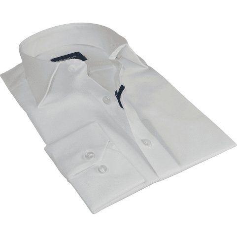 Mens 100% Cotton Shirt From Turkey Manschett by Quesste Slim Fit 4029 - 01 White - J.Valintin Men's Wear Legend - 96849