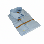 Mens 100% Egyptian Cotton Shirt French Cuffs Wrinkle resistance Enzo 61102 Blue