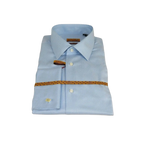 Mens 100% Egyptian Cotton Shirt French Cuffs Wrinkle resistance Enzo 61102 Blue - J.Valintin Men's Wear Legend - 393