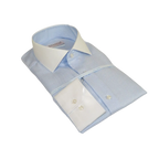 Mens 100% Italian Cotton Shirt High Quality Non Iron SORRENTO Turkey 4442 Blue - J.Valintin Men's Wear Legend - 96757