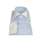 Mens 100% Italian Cotton Shirt High Quality Non Iron SORRENTO Turkey 4442 Blue - J.Valintin Men's Wear Legend - 96757