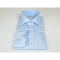 Mens 100% Italian Cotton Shirt High Quality Non Iron SORRENTO Turkey 4525 Blue - J.Valintin Men's Wear Legend - 96789