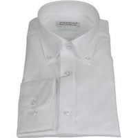 Mens 100% Italian Cotton Shirt Non Iron SORRENTO Button Down Oxford 4529 White - J.Valintin Men's Wear Legend - 98698