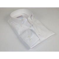 Mens 100% Italian Cotton Shirt Non Iron SORRENTO Button Down Oxford 4529 White - J.Valintin Men's Wear Legend - 98698