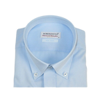Mens 100% Italian Cotton Shirt Non Iron SORRENTO Button Down Oxford 4530 Blue - J.Valintin Men's Wear Legend - 98702