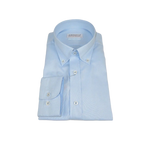 Mens 100% Italian Cotton Shirt Non Iron SORRENTO Button Down Oxford 4530 Blue - J.Valintin Men's Wear Legend - 98702