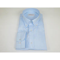 Mens 100% Italian Cotton Shirt Non Iron SORRENTO Button Down Oxford 4530 Blue - J.Valintin Men's Wear Legend - 98702