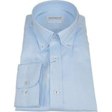 Mens 100% Italian Cotton Shirt Non Iron SORRENTO Button Down Oxford 4530 Blue - J.Valintin Men's Wear Legend - 98702