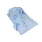 Mens 100% Italian Cotton Shirt Non Iron SORRENTO Button Down Oxford 4530 Blue - J.Valintin Men's Wear Legend - 98702