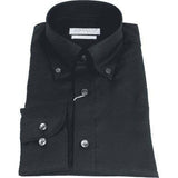 Mens 100% Italian Cotton Shirt Non Iron SORRENTO Button Down Oxford 4531 Black - J.Valintin Men's Wear Legend - 98706