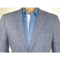 Mens 100% Linen Sport Coat Summer Blazer INSERCH Half Lined Paisley 535 Denim - J.Valintin Men's Wear Legend - 9932