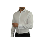 Mens 100% Linen Summer Shirt J.Valintin Turkey-Usa High Collar OBR78-01 White
