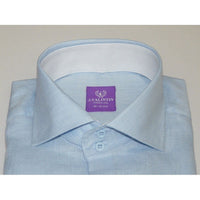 Mens 100% Linen Summer Shirt J.Valintin Turkey - Usa Axxess Style OBR78 - 09 Blue - J.Valintin Men's Wear Legend - 8597