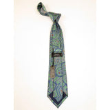 Men's 100% Silk Necktie By Bruno Piattelli Paisley Floral Fancy BP20 Green Blue - J.Valintin Men's Wear Legend - BP20