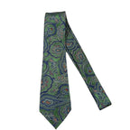 Men's 100% Silk Necktie By Bruno Piattelli Paisley Floral Fancy BP20 Green Blue - J.Valintin Men's Wear Legend - BP20