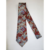 Men's 100% Silk Necktie By Bruno Piattelli Paisley Floral Fancy BP23 Cognac Blue - J.Valintin Men's Wear Legend - BP23