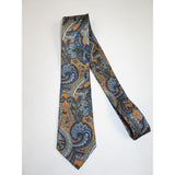 Men's 100% Silk Necktie By Bruno Piattelli Paisley Floral Fancy BP24 Peach Blue - J.Valintin Men's Wear Legend - BP24