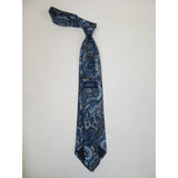 Men's 100% Silk Necktie By Bruno Piattelli Paisley Floral Fancy BP26 Navy Blue - J.Valintin Men's Wear Legend - BP26