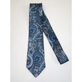 Men's 100% Silk Necktie By Bruno Piattelli Paisley Floral Fancy BP26 Navy Blue - J.Valintin Men's Wear Legend - BP26