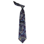 Men's 100% Silk Necktie By Bruno Piattelli Paisley Floral Fancy BP3 Plum Blue - J.Valintin Men's Wear Legend - BP3