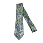 Men's 100% Silk Necktie By Bruno Piattelli Paisley Floral Fancy BP4 Green Blue - J.Valintin Men's Wear Legend - BP4