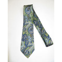 Men's 100% Silk Necktie By Bruno Piattelli Paisley Floral Fancy BP4 Green Blue - J.Valintin Men's Wear Legend - BP4