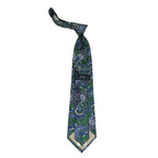 Men's 100% Silk Necktie By Bruno Piattelli Paisley Floral Fancy BP5 Green Blue - J.Valintin Men's Wear Legend - BP5