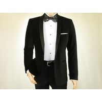 Mens Adolfo Velvet Dinner Jacket Shawl Satin Stage singer 3010J Black Formal - J.Valintin Men's Wear Legend - 1976