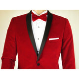 Mens Adolfo Velvet Dinner Jacket Shawl Satin Stage singer 3016J Christmas Red - J.Valintin Men's Wear Legend - 1907