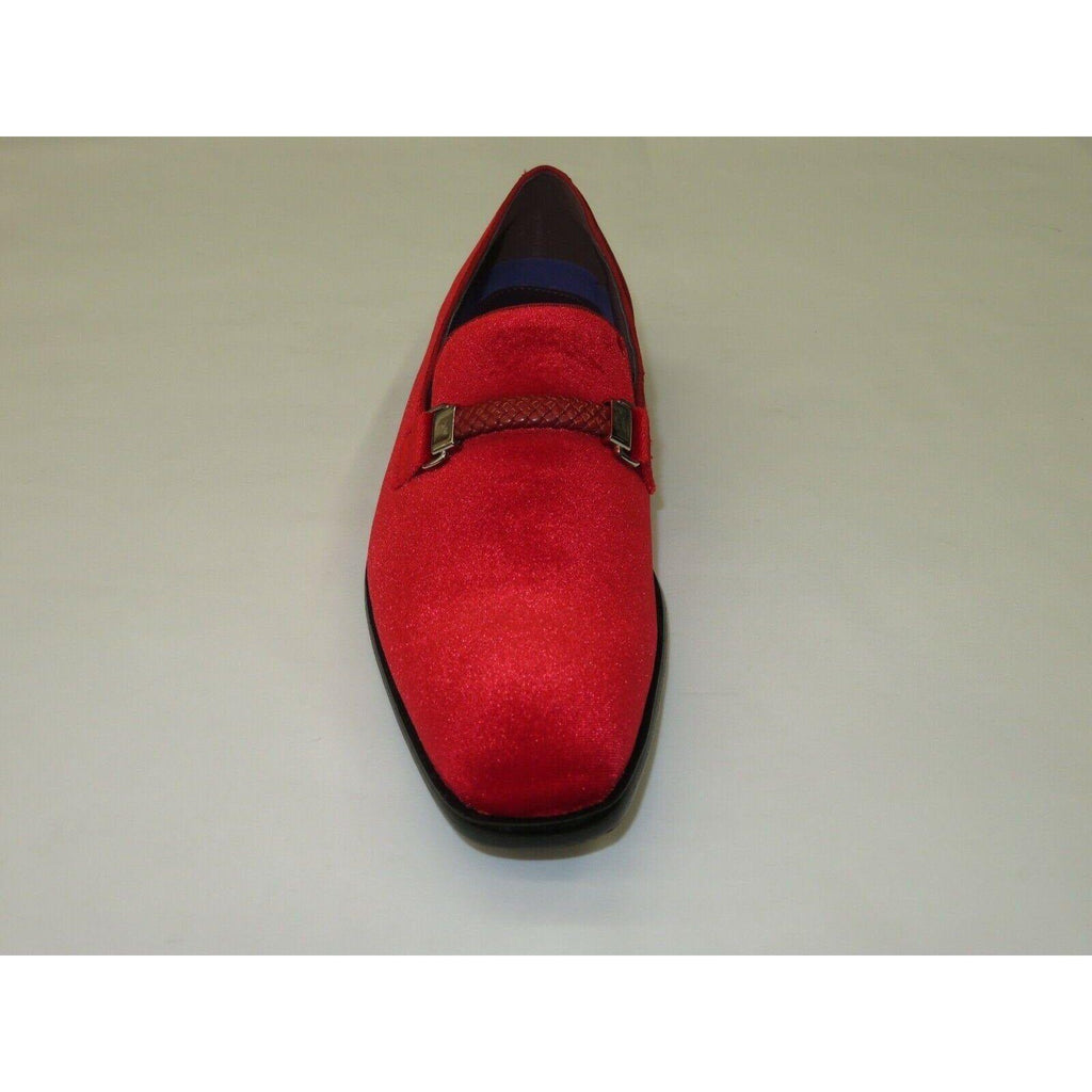 Mens AFTER MIDNIGHT Formal Stage Dress shoes Slip on Soft Velvet 6753 Red - J.Valintin Men's Wear Legend - 93387